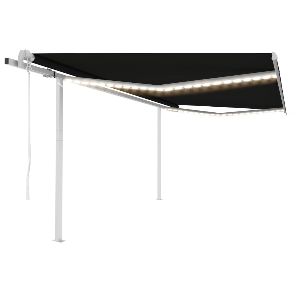 Copertină automată cu senzor vânt&LED, antracit, 4x3 m