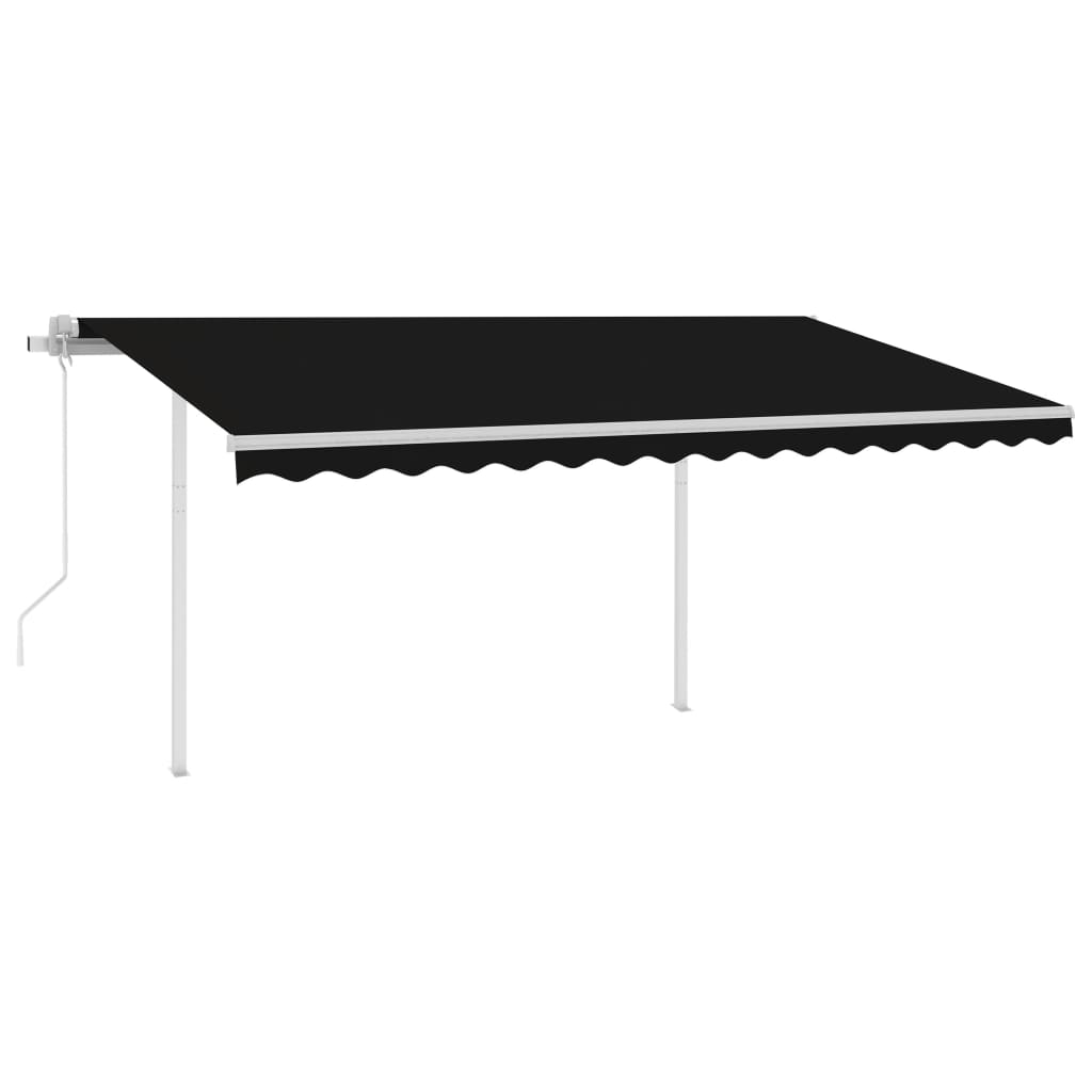 Copertină automată cu senzor vânt&LED, antracit, 4x3 m
