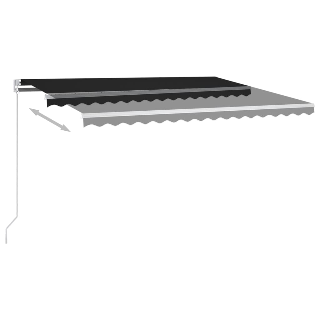Copertină automată cu senzor vânt&LED, antracit, 4x3 m