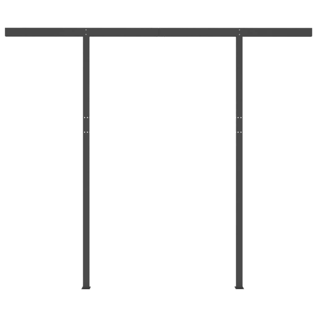 Copertină retractabilă automat cu stâlpi, crem, 3x2,5 m