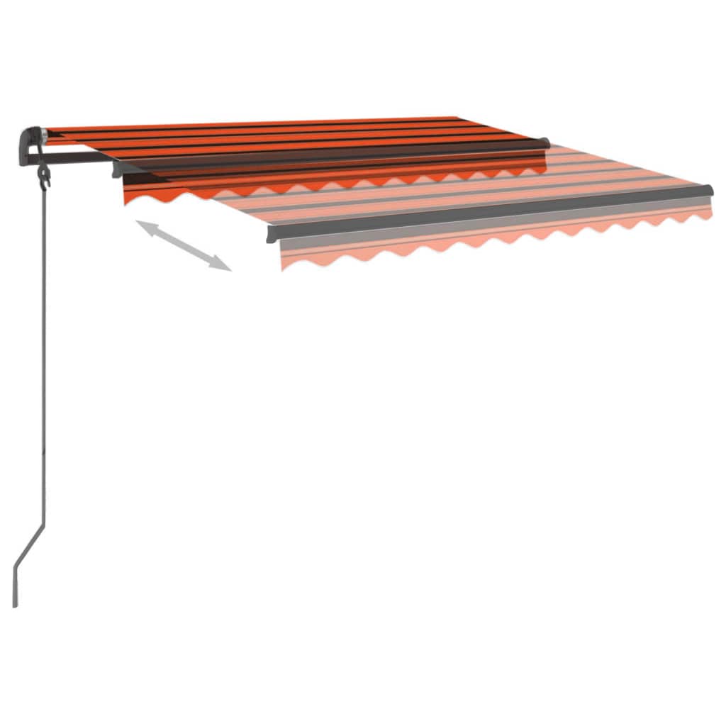 Copertină automată cu senzor vânt&LED, portocaliu/maro, 3x2,5 m