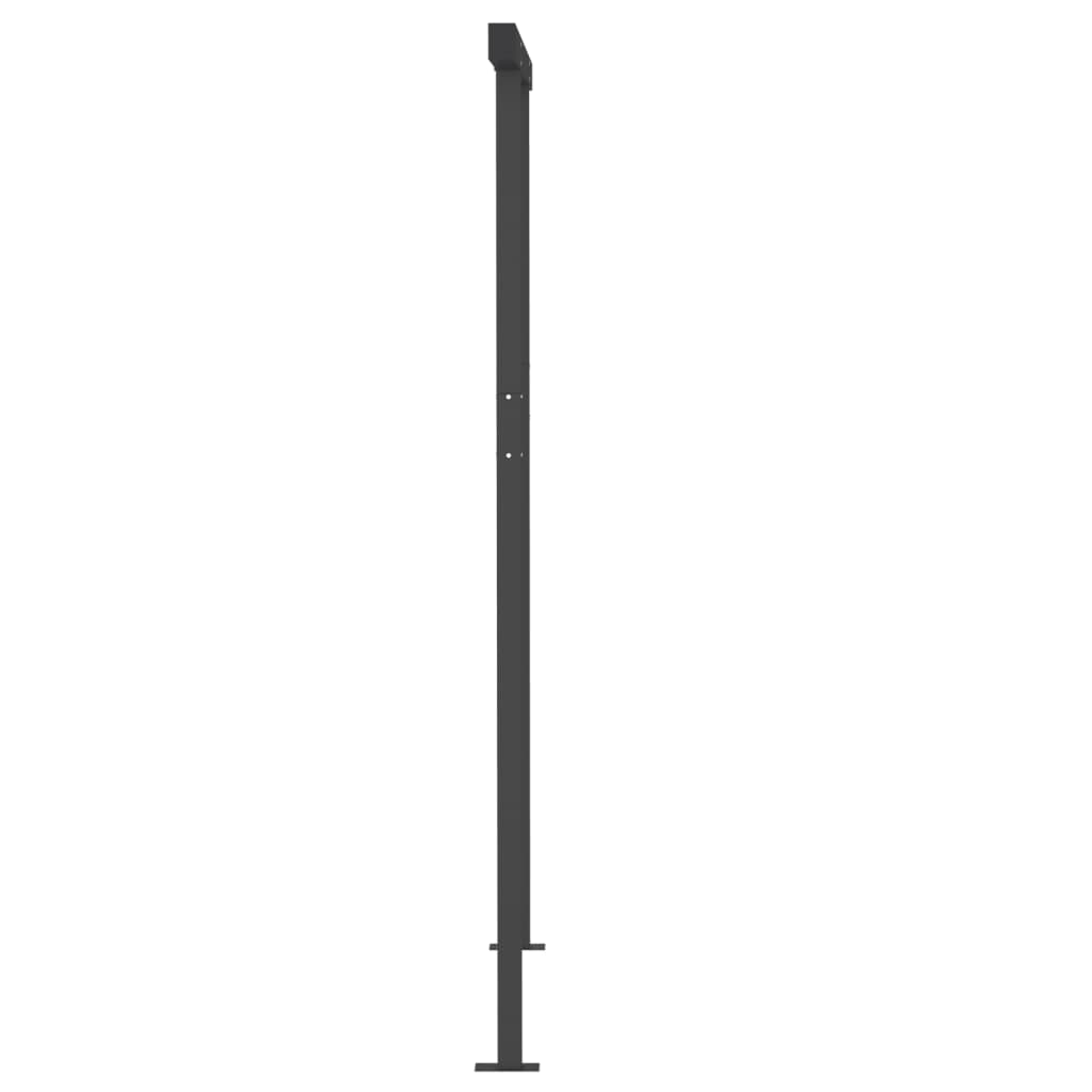 Copertină retractabilă automat cu stâlpi, galben&alb 3,5x2,5 m