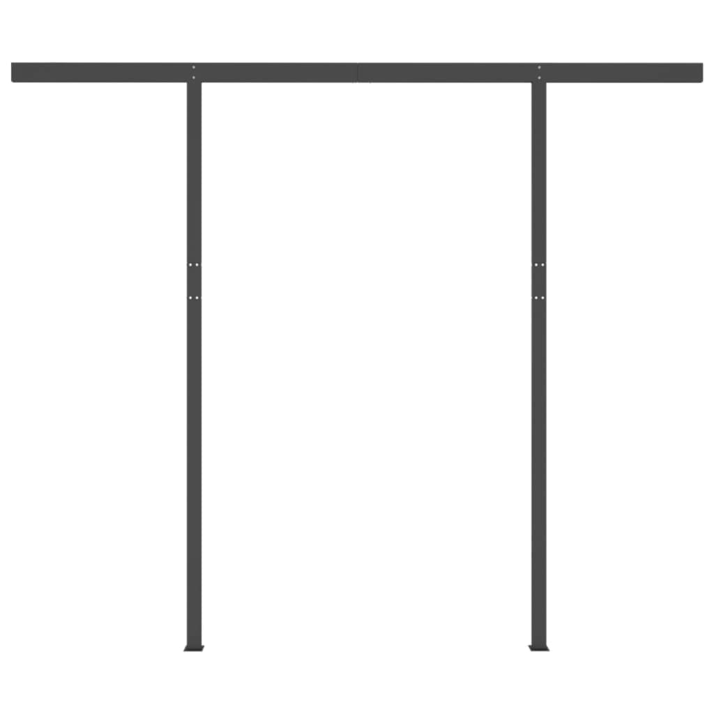 Copertină retractabilă automat stâlpi portocaliu&maro 3,5x2,5 m