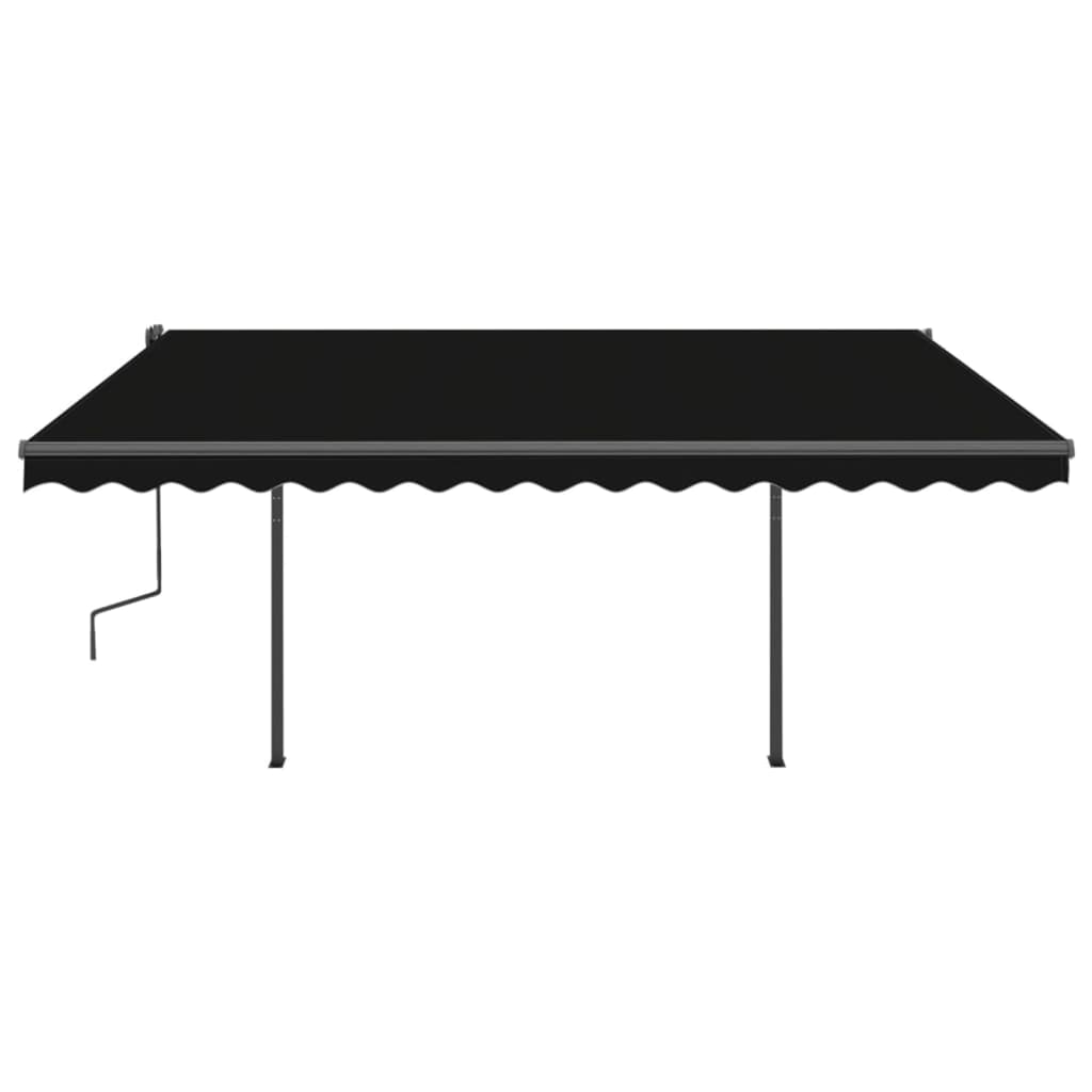Copertină retractabilă manual, cu LED, antracit, 4x3 m