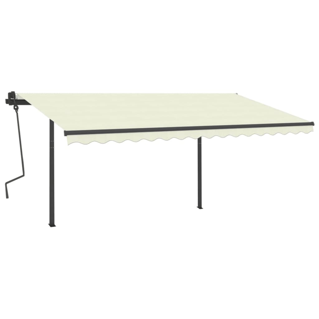 Copertină automată cu senzor vânt & LED, crem, 4,5x3 m