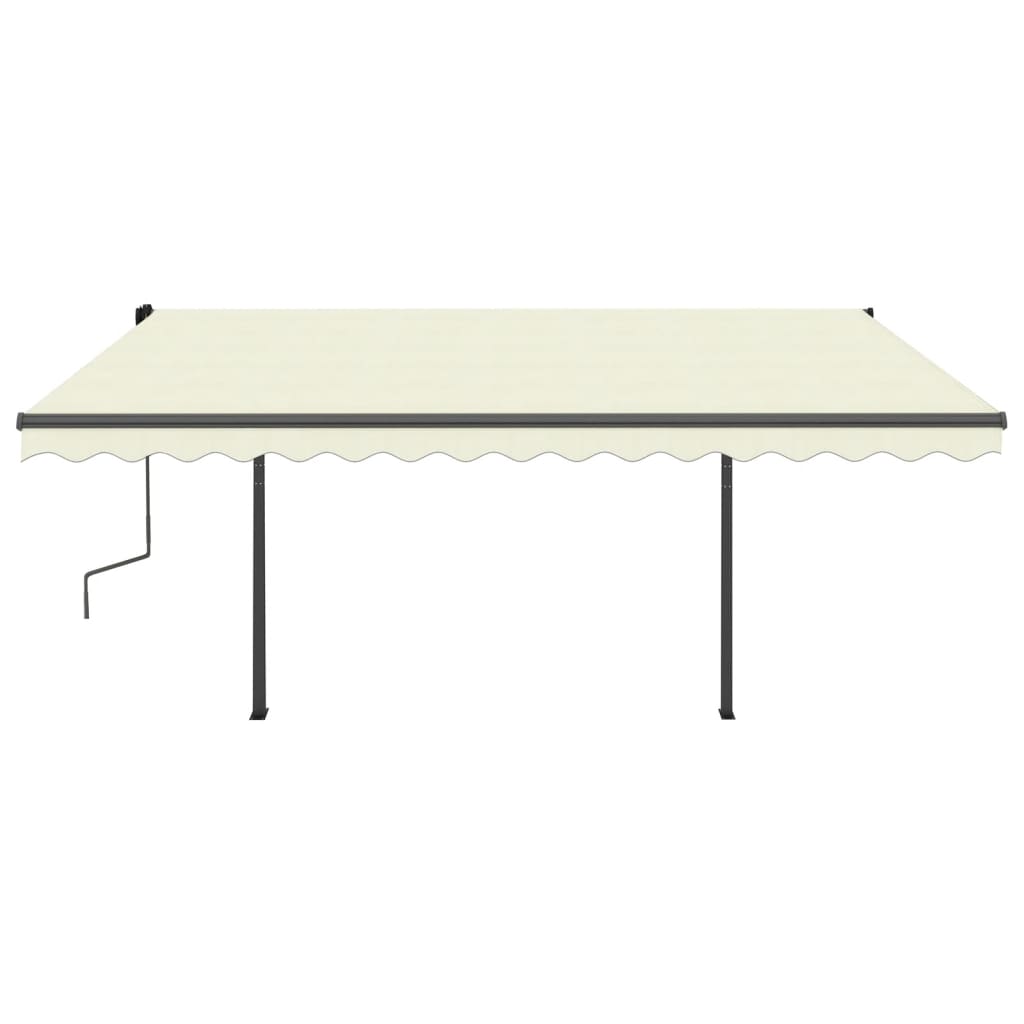 Copertină automată cu senzor vânt & LED, crem, 4,5x3 m