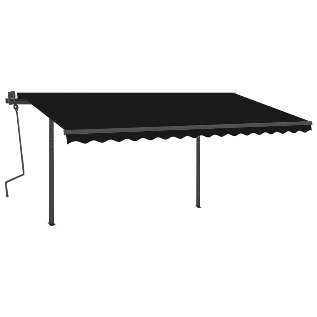 Copertină automată cu senzor vânt & LED, antracit, 4,5x3 m
