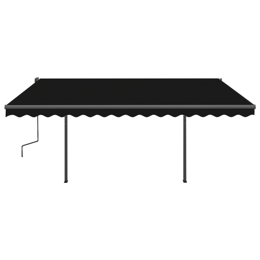 Copertină automată cu senzor vânt & LED, antracit, 4,5x3 m