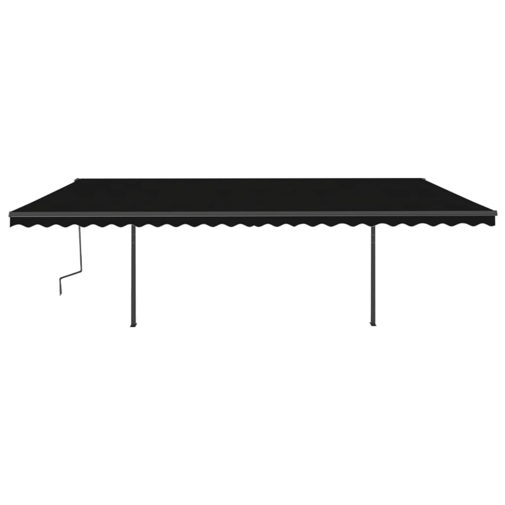 Copertină retractabilă manual cu LED, antracit, 6x3 m