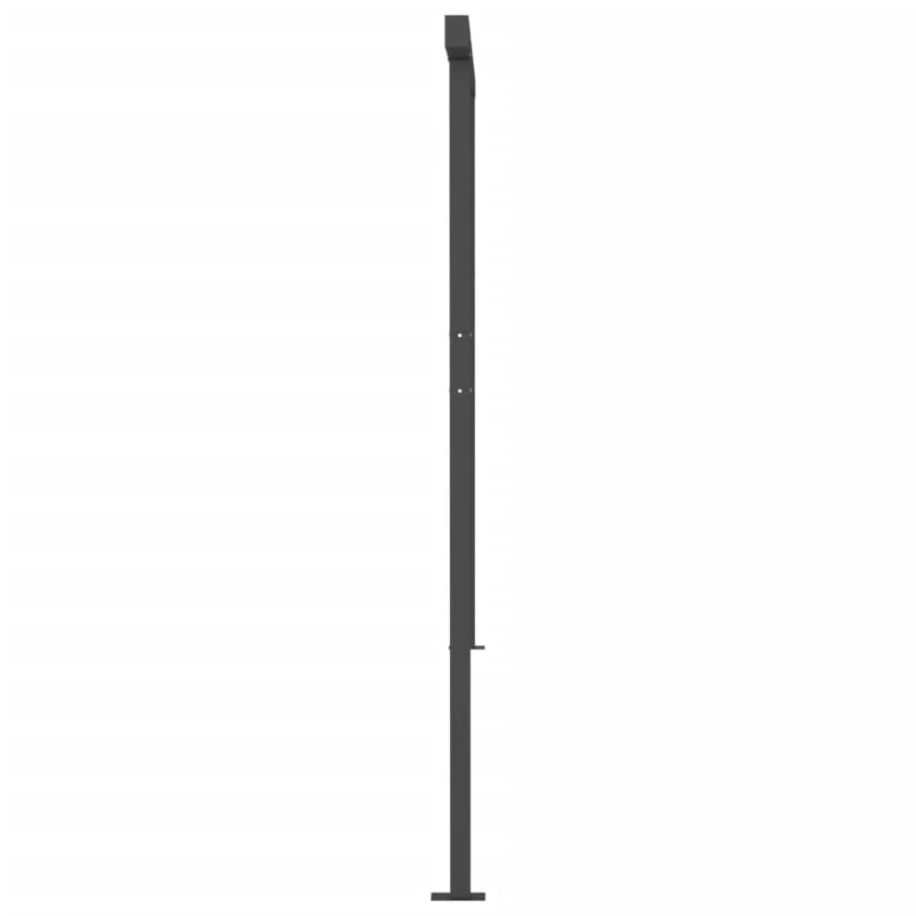 Copertină retractabilă automat, cu stâlpi, galben & alb, 6x3 m