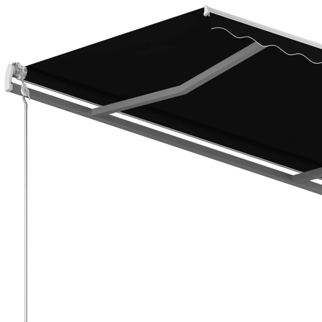 Copertină retractabilă automat, cu stâlpi, antracit, 4x3,5 m