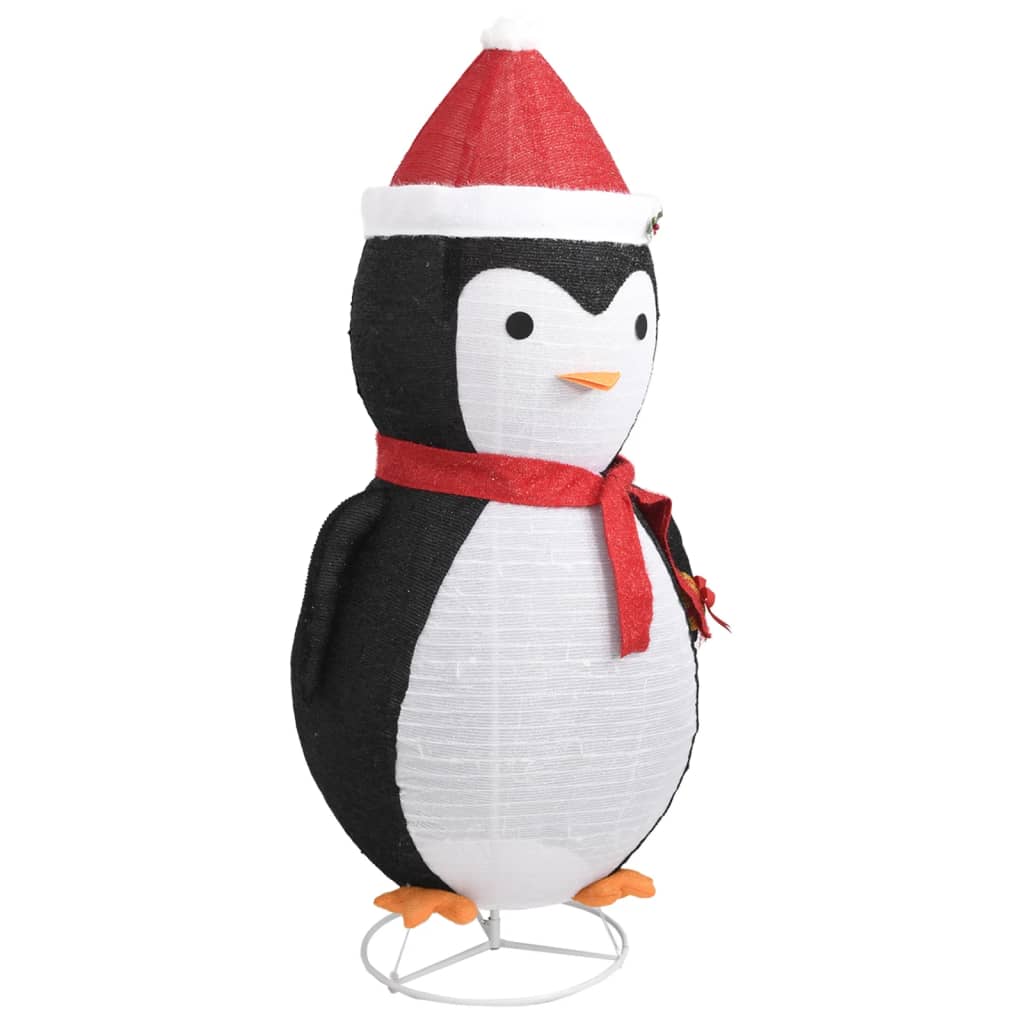 Figurină pinguin decorativă Crăciun, LED, 180 cm, țesătură lux