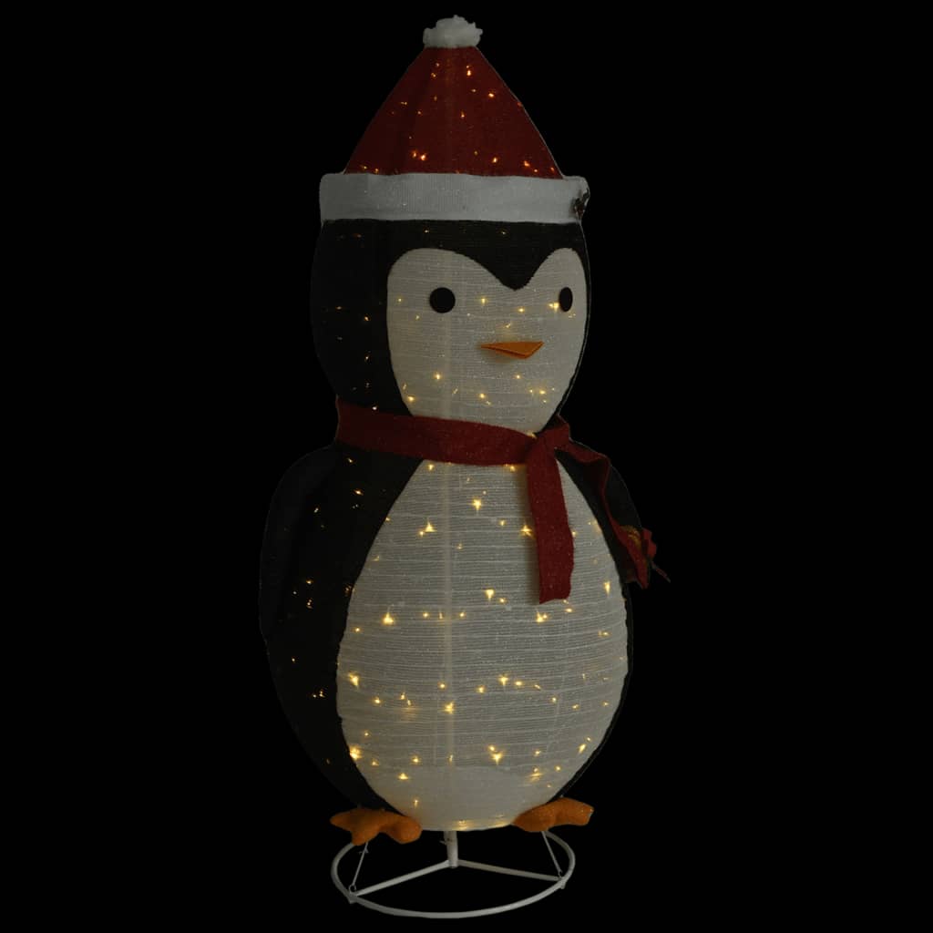 Figurină pinguin decorativă Crăciun, LED, 180 cm, țesătură lux