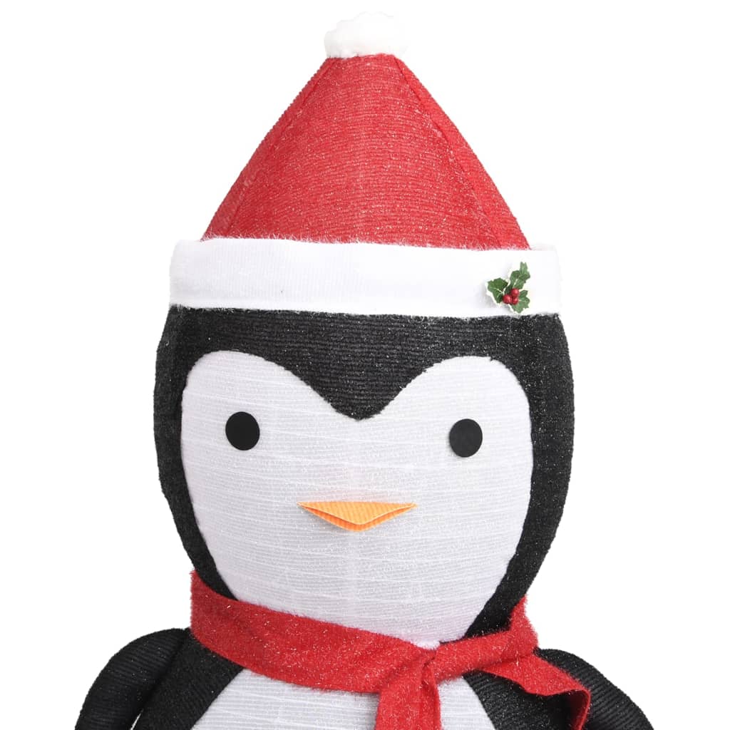 Figurină pinguin decorativă Crăciun, LED, 180 cm, țesătură lux