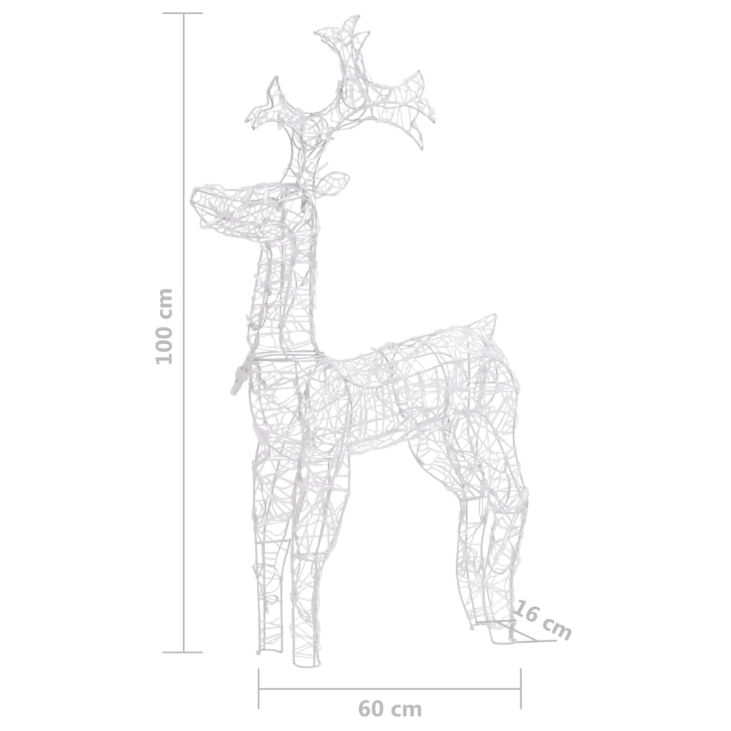 Decorațiune de Crăciun ren, 90 leduri, 60x16x100 cm, acril