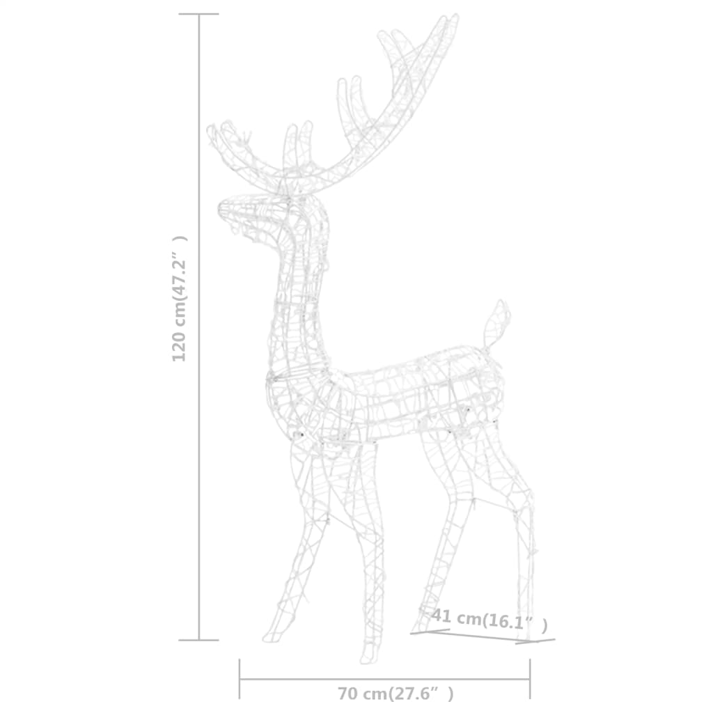 Decorațiune de Crăciun ren 140 LED-uri alb rece 120 cm acril