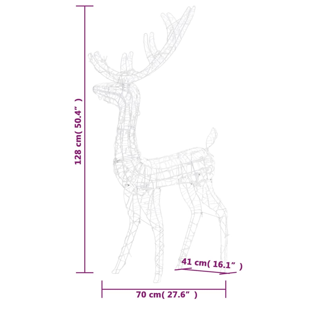 Decorațiune de Crăciun ren 140 LED-uri albastru 120 cm acril