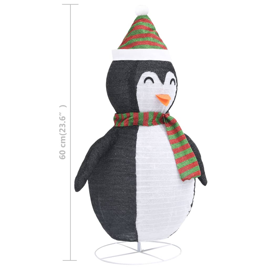 Figurină pinguin decorativă de Crăciun, LED, 60 cm țesătură lux