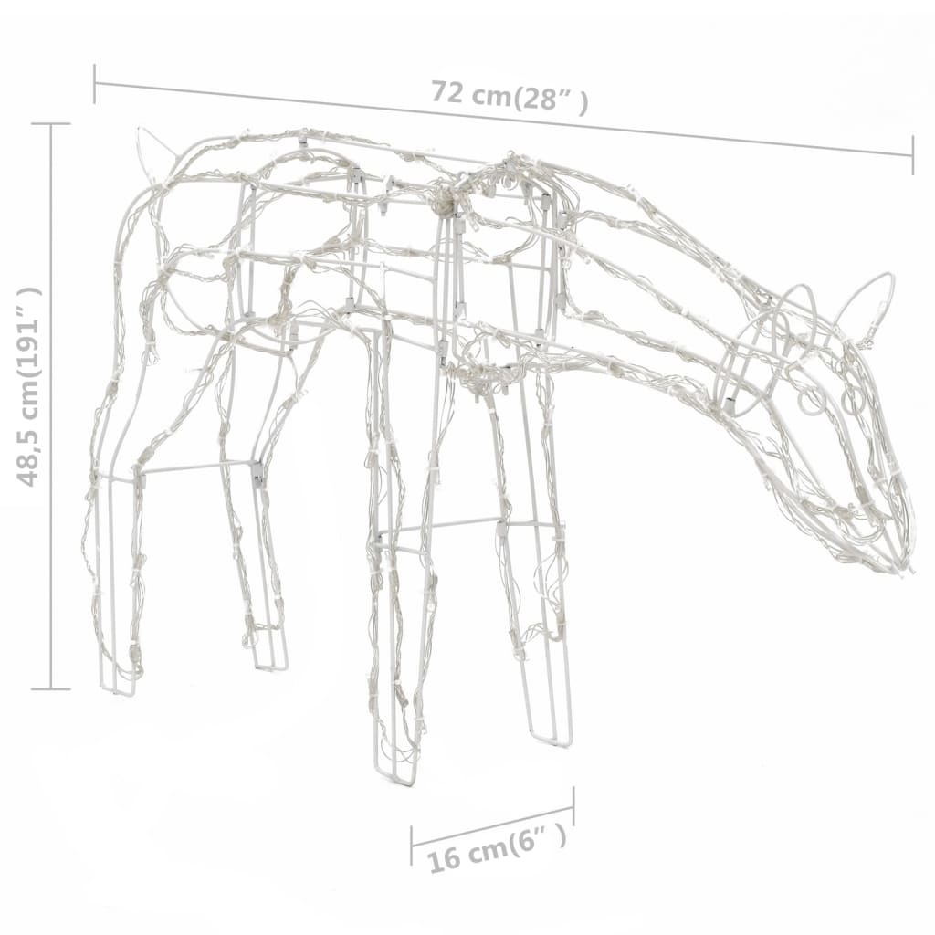 Instalație de lumini de Crăciun cu reni, 3 piese, 229 LED-uri