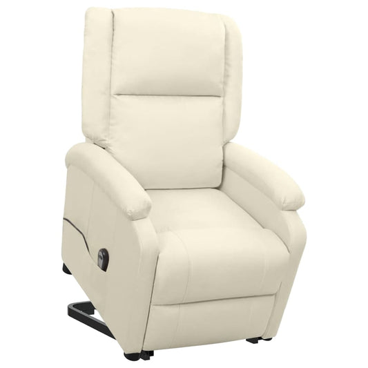 Fotoliu cu ridicare, crem, material textil