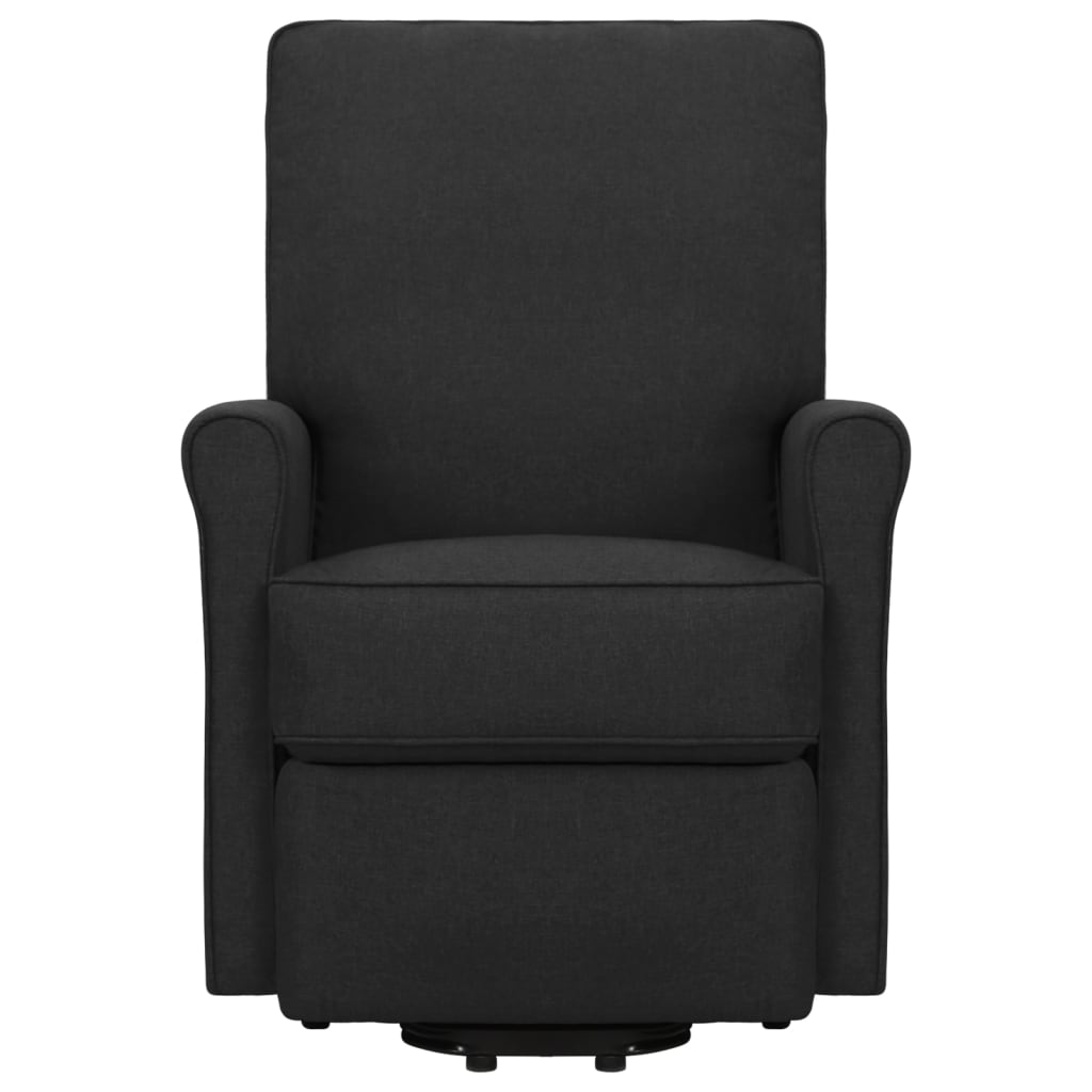 Fotoliu de masaj cu ridicare, negru, material textil