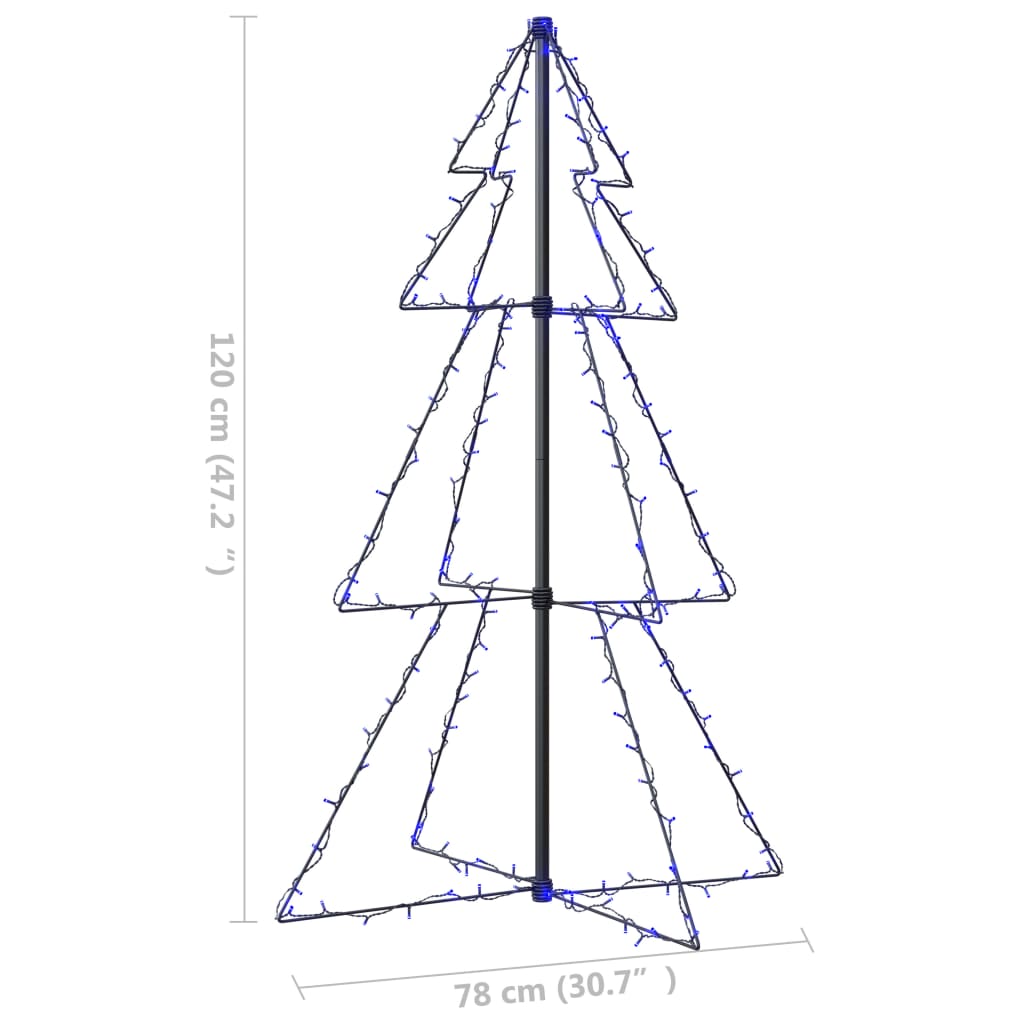 Brad Crăciun conic, 78x120 cm, 160 LED-uri, interior & exterior