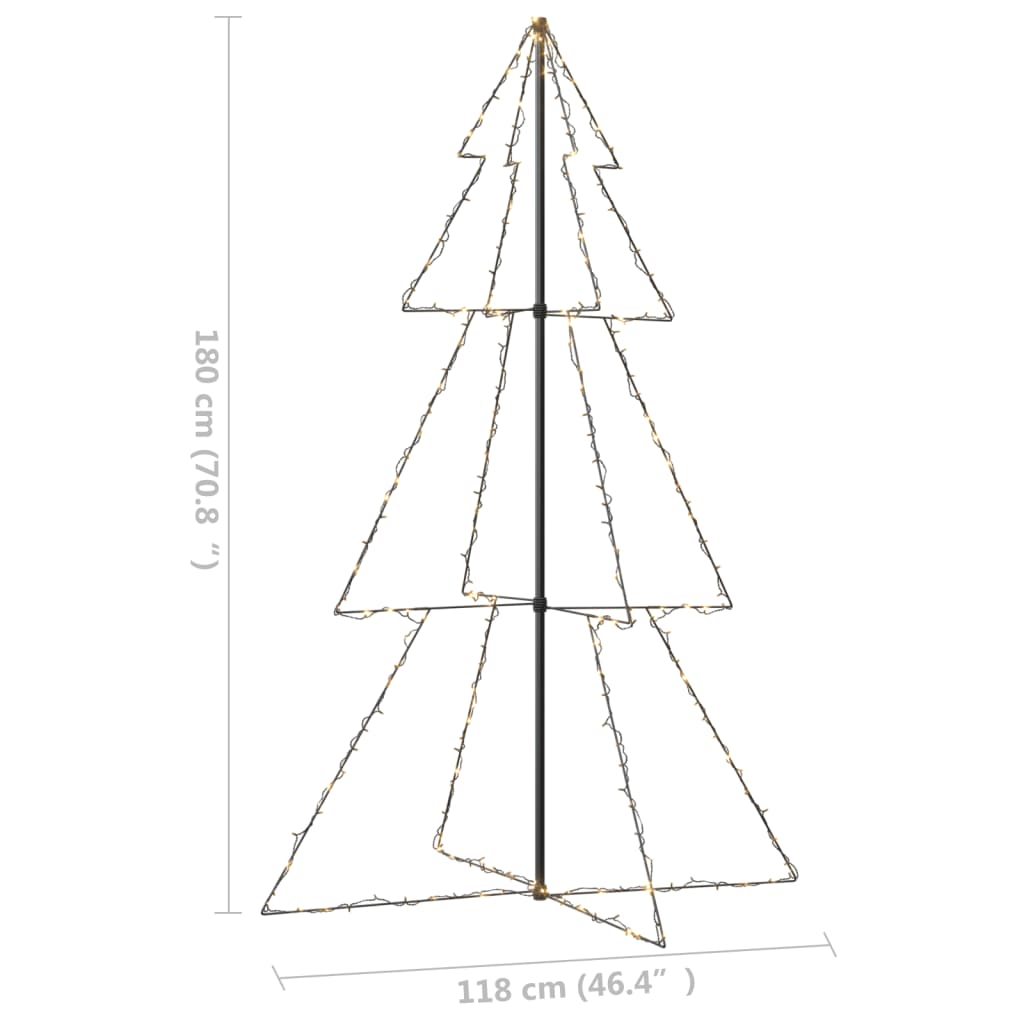 Brad Crăciun conic 240 LED-uri, 118x180 cm, interior & exterior