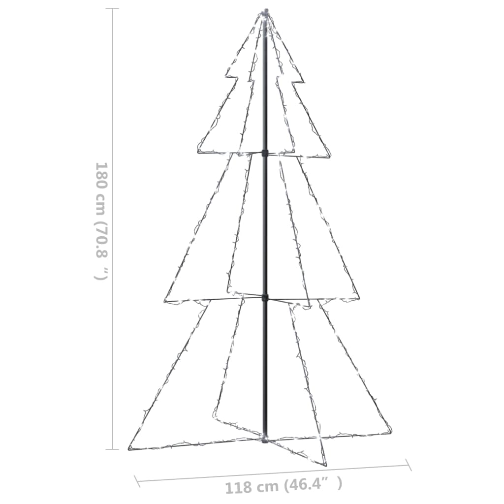 Brad Crăciun conic 240 LED-uri, 118x180 cm, interior & exterior