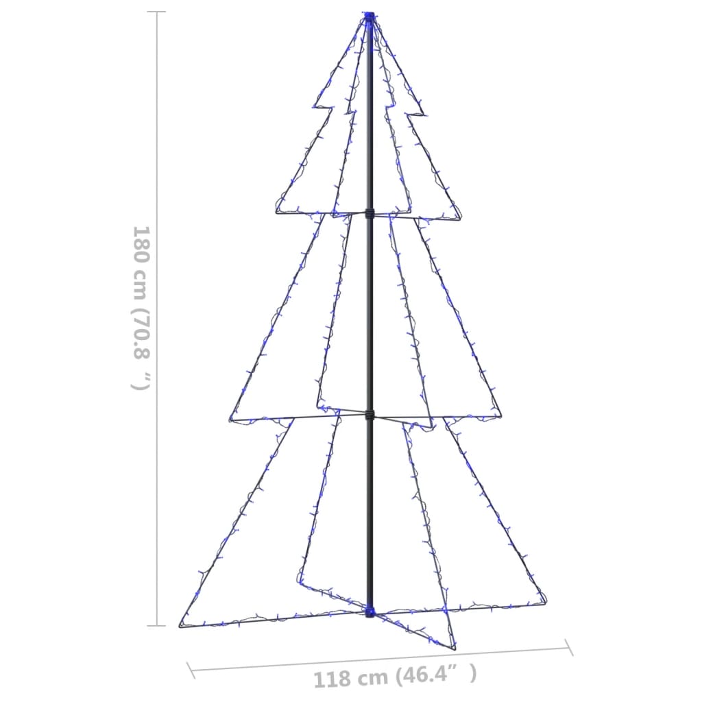 Brad Crăciun conic 240 LED-uri, 118x180 cm, interior & exterior