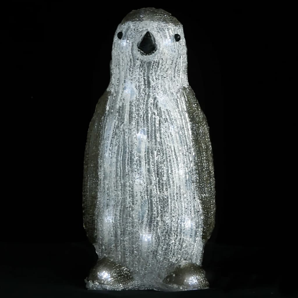 Figurină pinguin de Crăciun cu LED 30cm acril interior/exterior