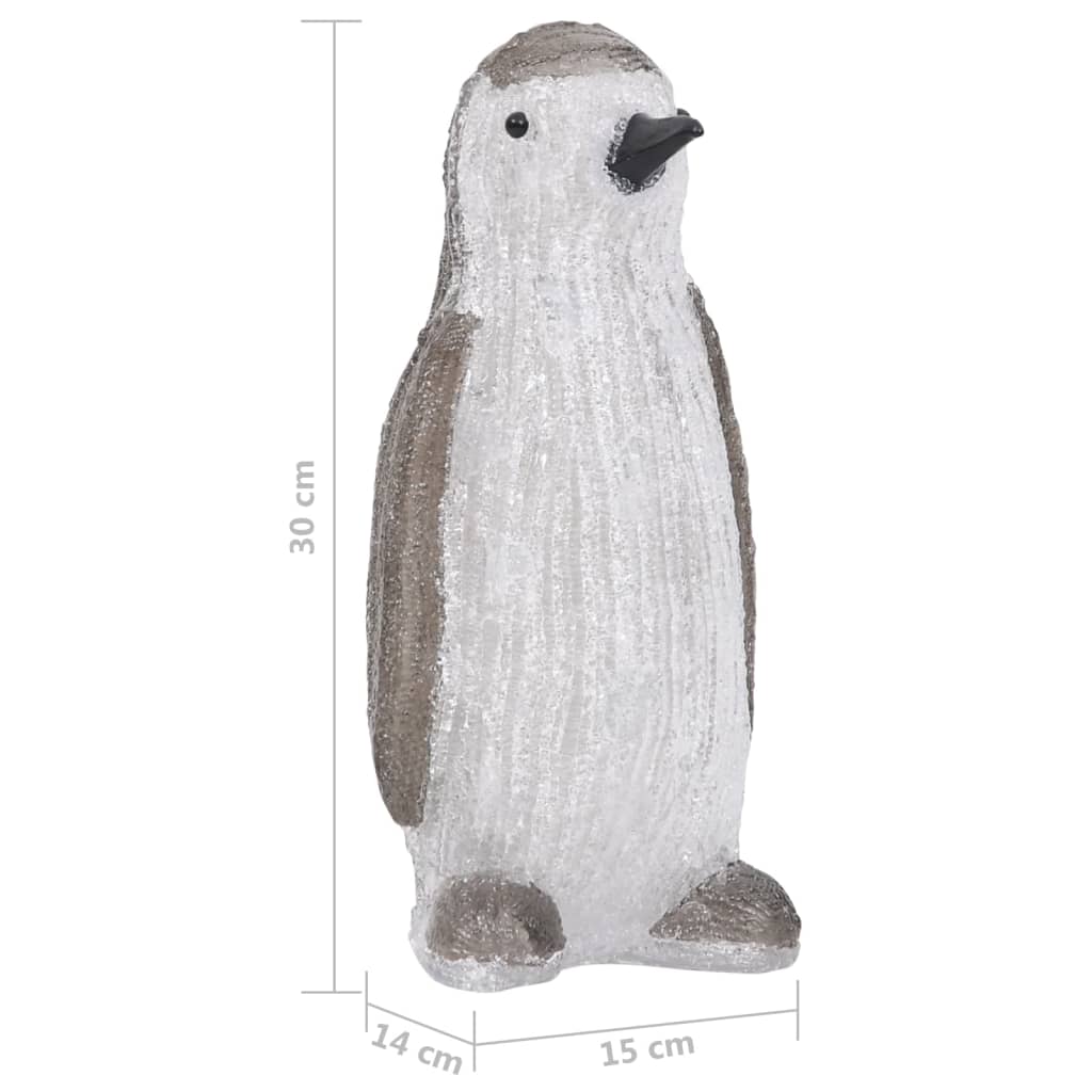 Figurină pinguin de Crăciun cu LED 30cm acril interior/exterior