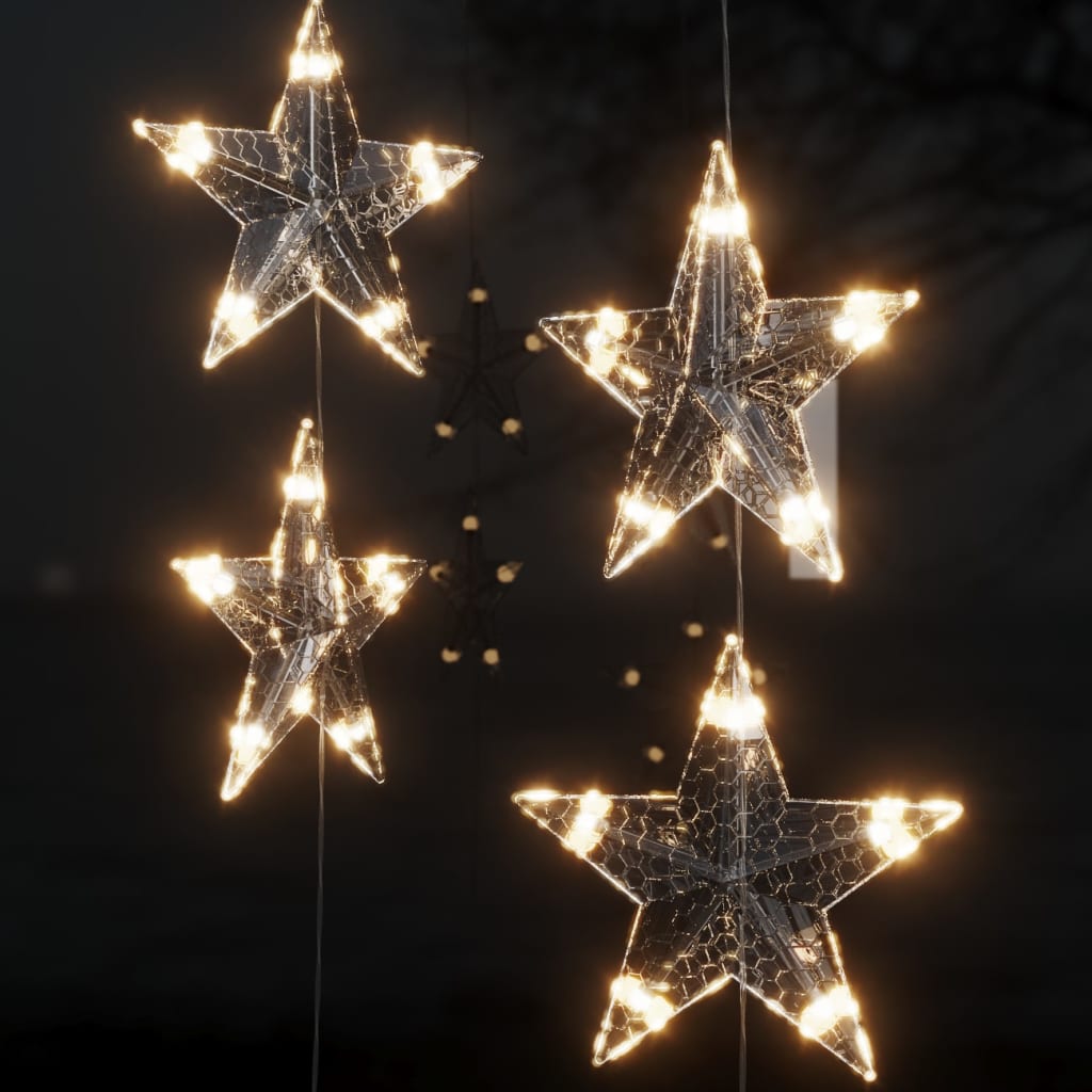 Instalație lumini tip perdea stele 200 LED alb cald 8 funcții