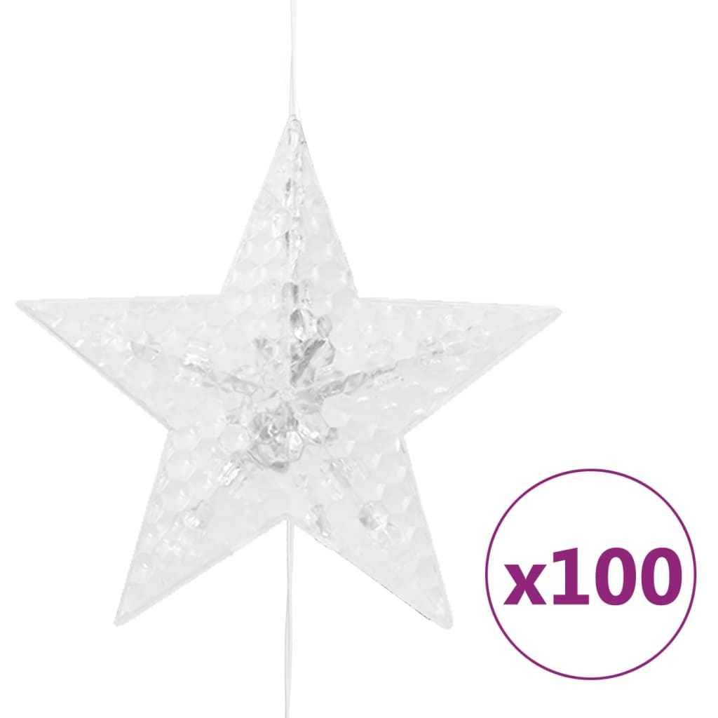 Instalație lumini tip perdea stele 500 LED alb rece 8 funcții