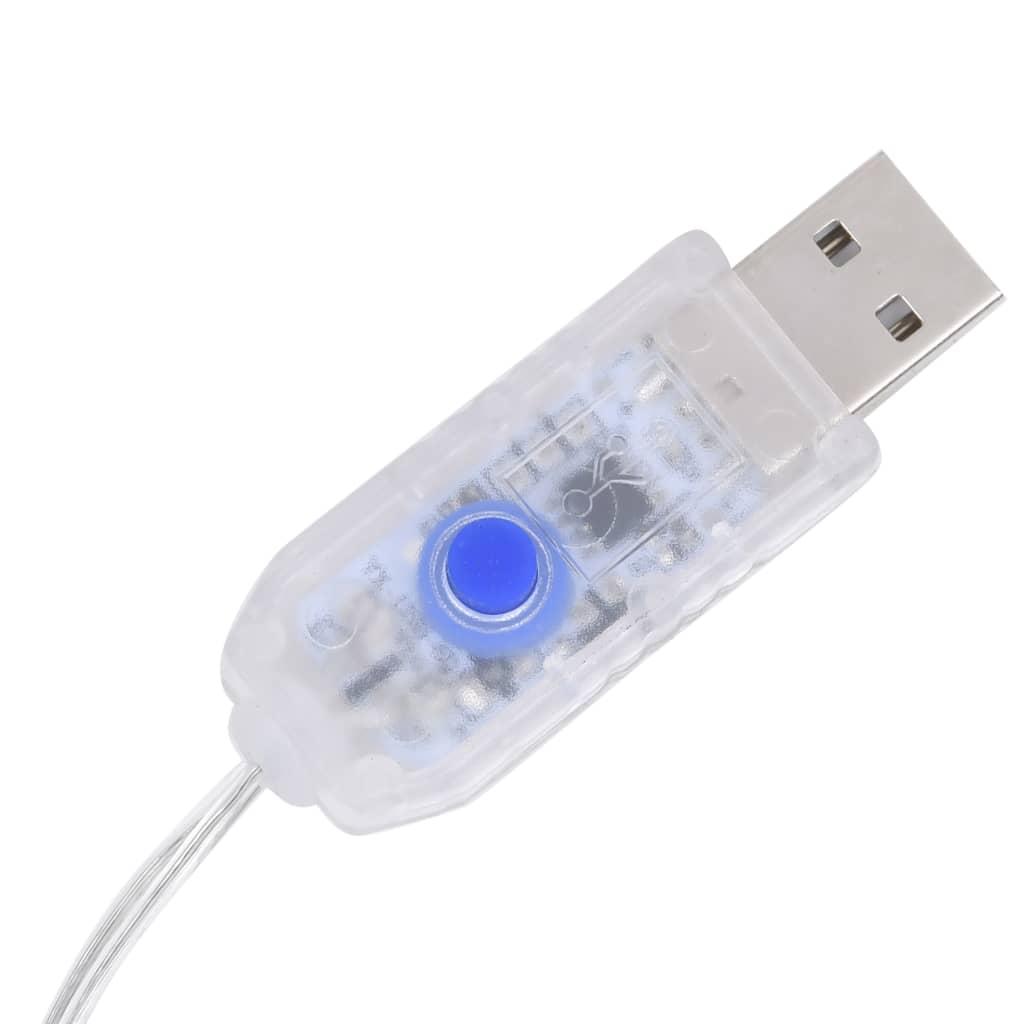 Instalație lumini tip perdea stele 500 LED alb rece 8 funcții