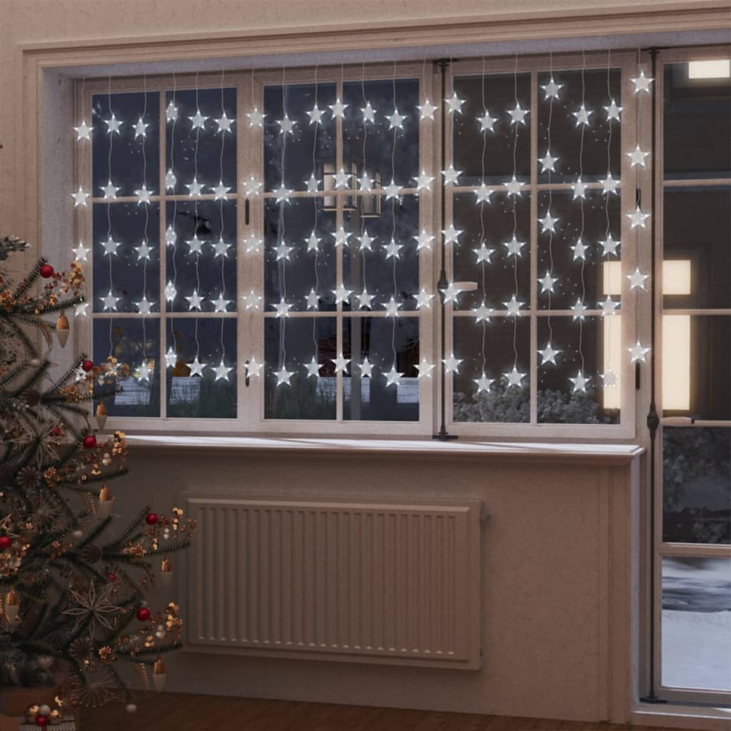 Instalație lumini tip perdea stele 500 LED alb rece 8 funcții