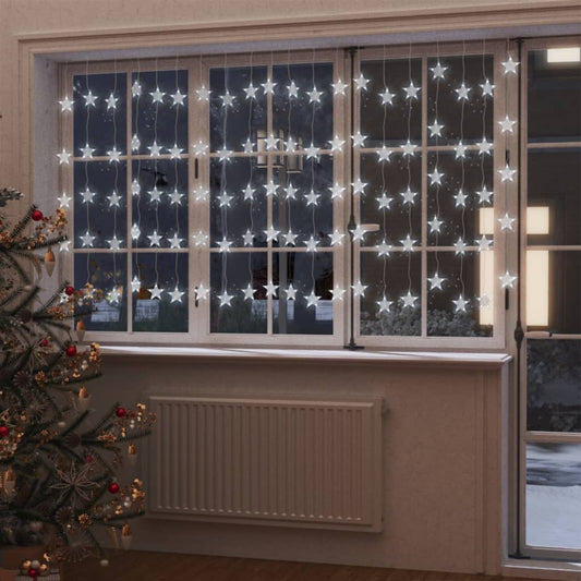 Instalație lumini tip perdea stele 500 LED alb rece 8 funcții