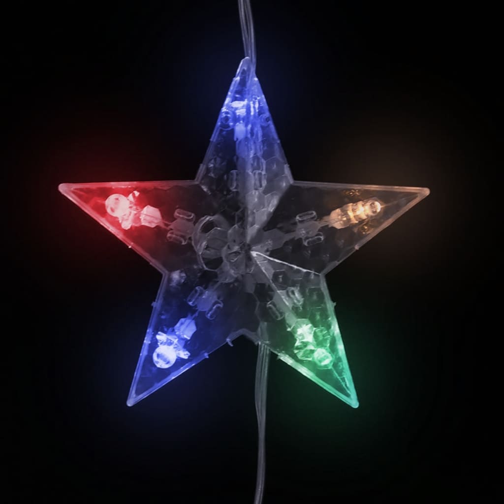 Instalație lumini tip perdea stele 500 LED multicolor 8 funcții