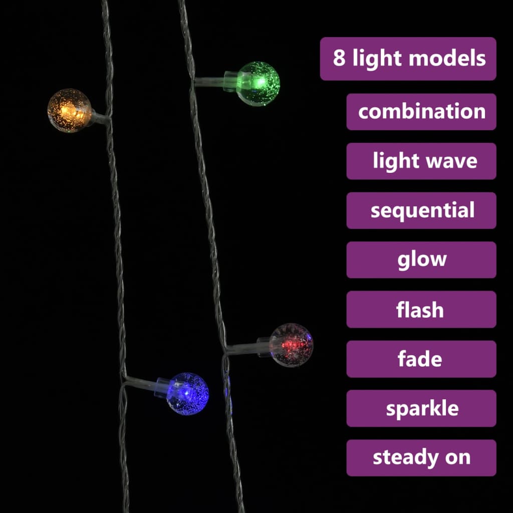 Ghirlandă luminoasă, 200 LED-uri, multicolor, 20 m, 8 funcții