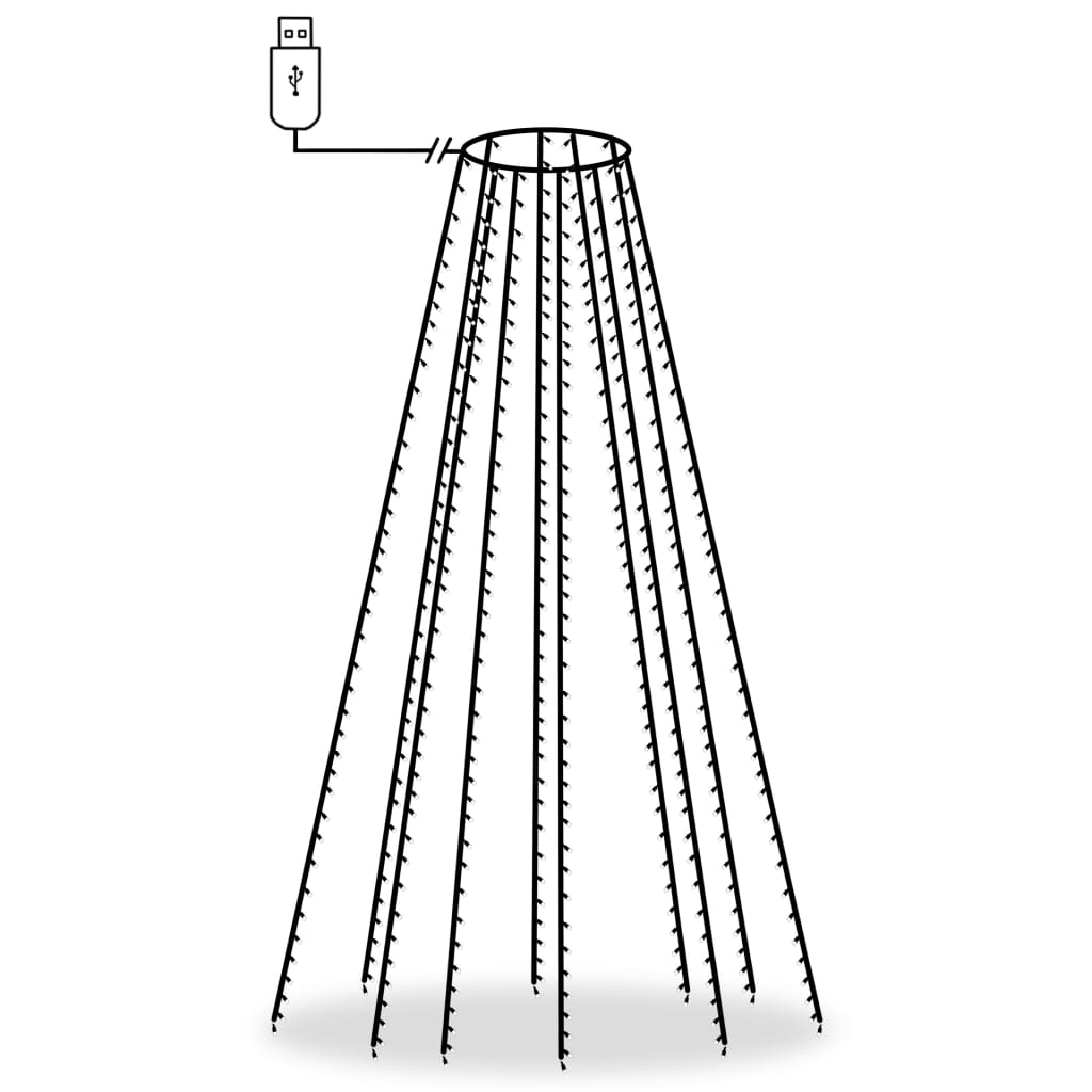 Instalație brad de Crăciun cu 400 LED-uri alb rece 400 cm