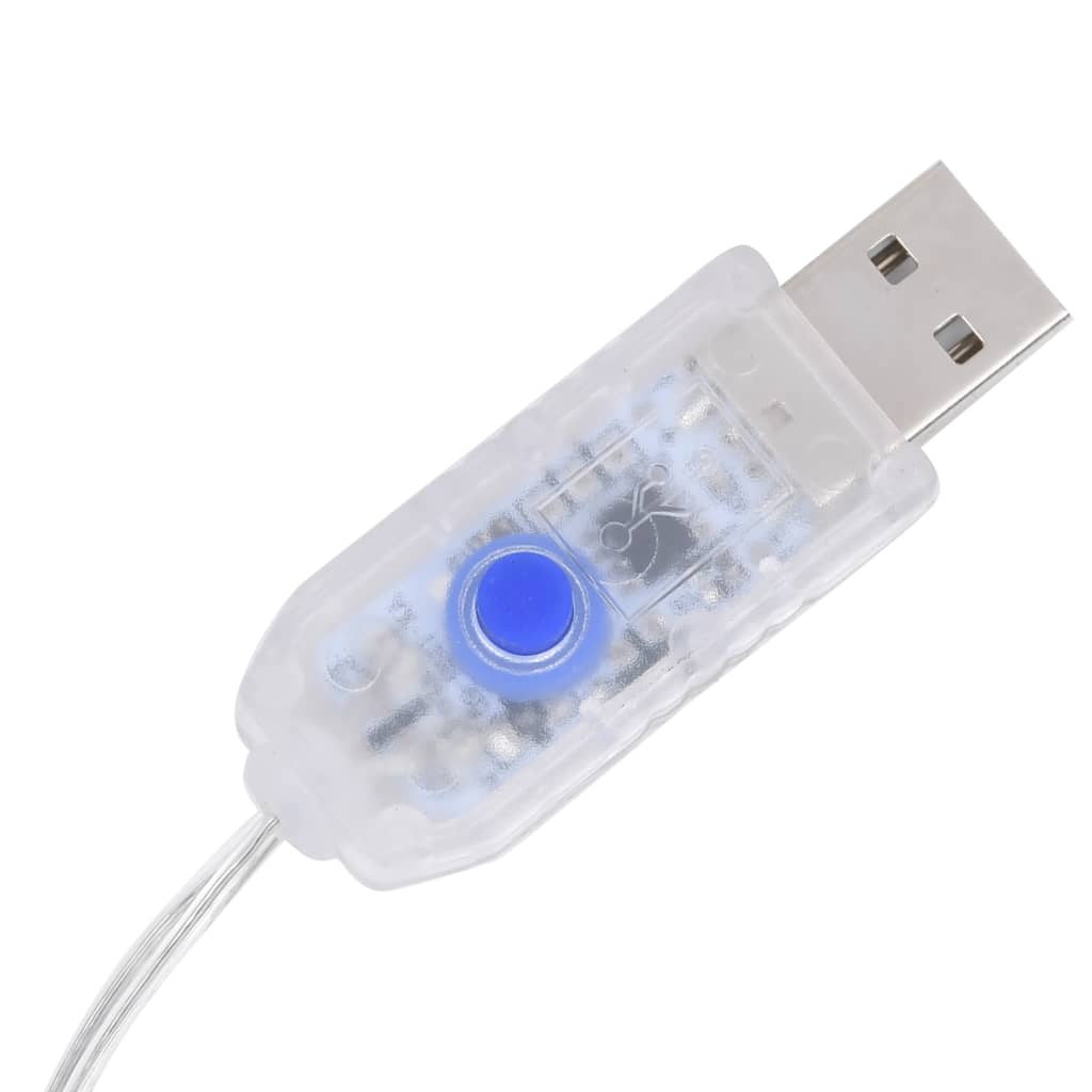 Instalație lumini tip perdea 300 LED alb rece 3x3 m 8 funcții