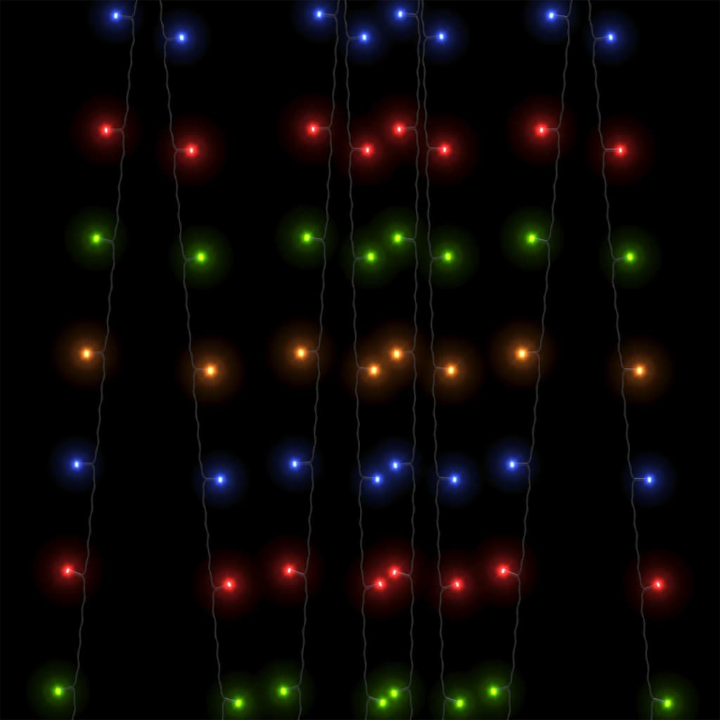 Instalație solară de lumini, 2 buc.x200 LED multicolor int/ext