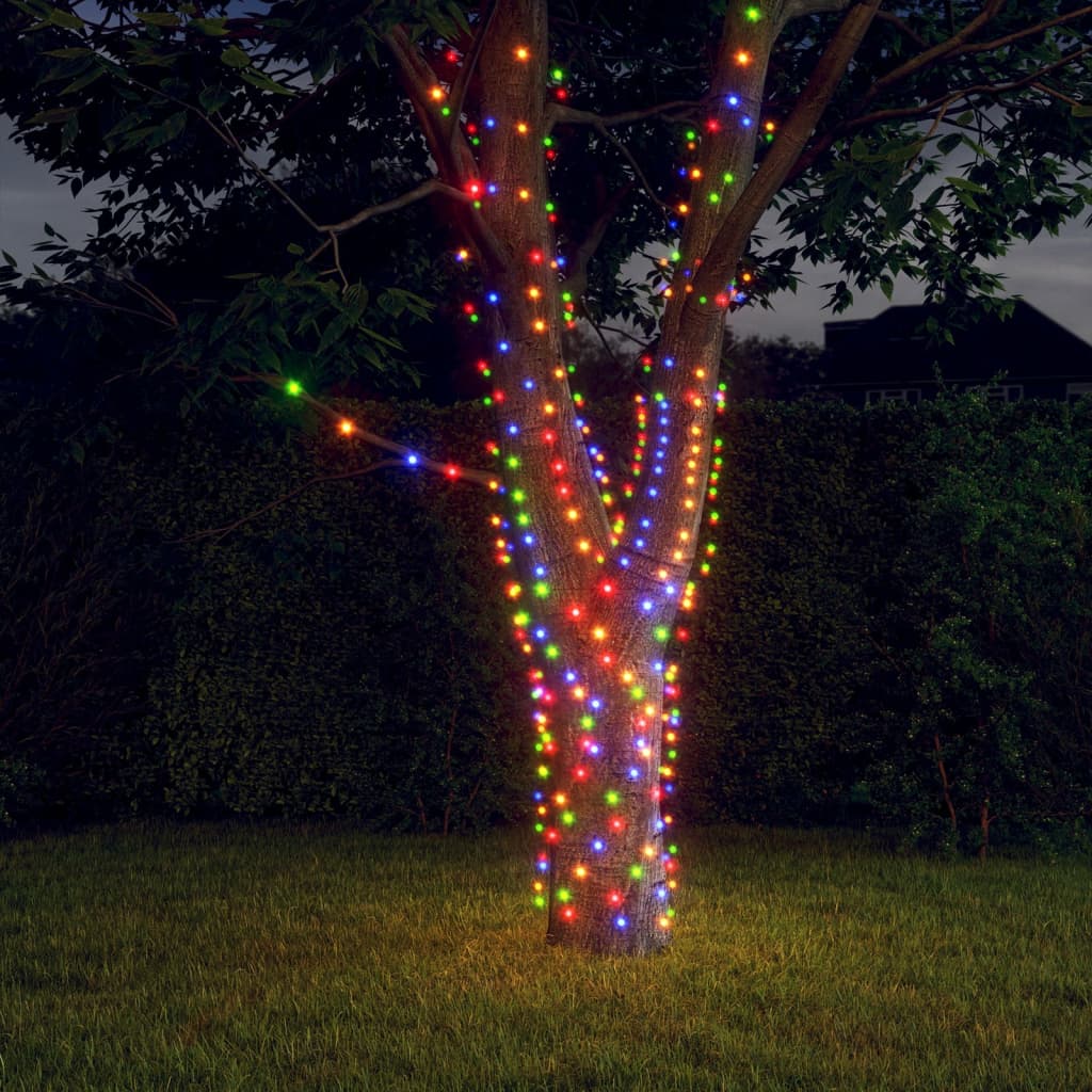 Instalație solară de lumini, 2 buc.x200 LED multicolor int/ext