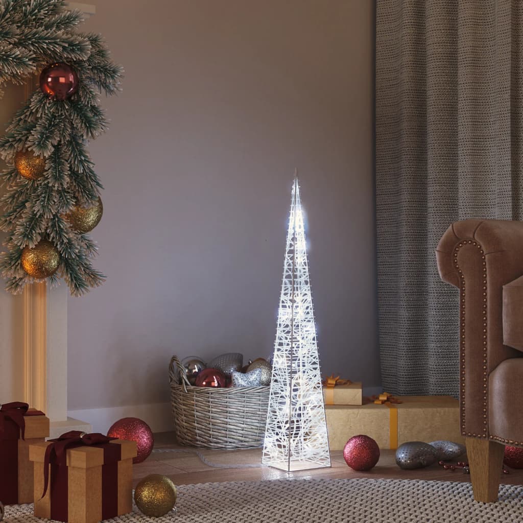 Con de lumină cu LED decorativ, alb rece, 60 cm, acrilic