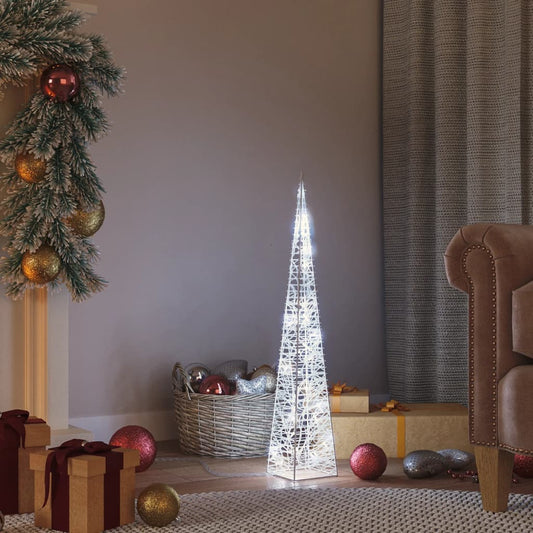 Con de lumină cu LED decorativ, alb rece, 60 cm, acrilic