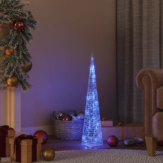 Con de lumină cu LED decorativ, albastru, 60 cm, acril
