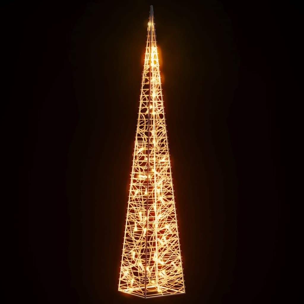 Con de lumină cu LED decorativ, alb cald, 90 cm, acril