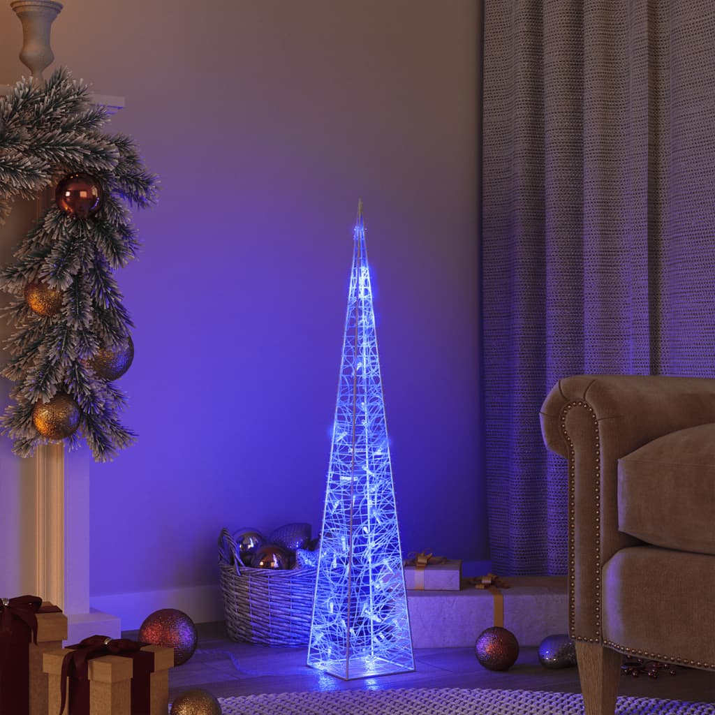 Con de lumină cu LED decorativ, albastru, 90 cm, acril
