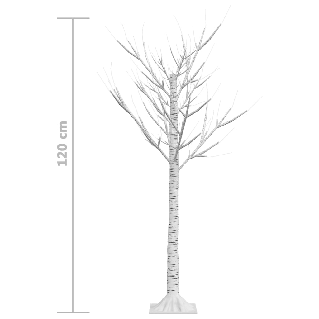 Pom de Crăciun, 120 LED-uri, alb cald, 1,2 m, salcie, int./ext.