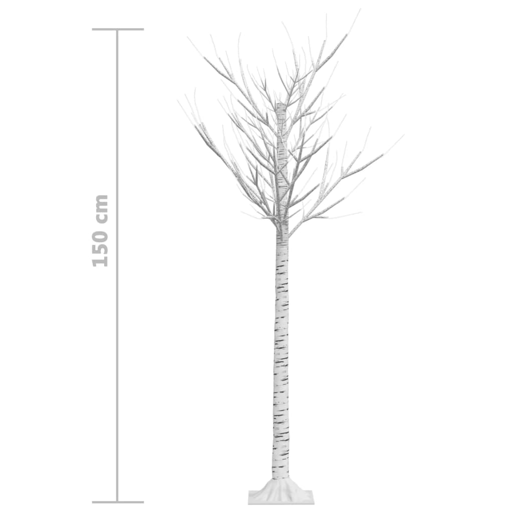 Pom de Crăciun, 140 LED-uri, alb cald, 1,5 m, salcie, int./ext.