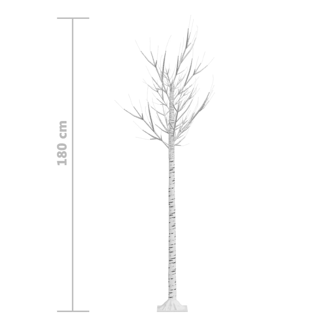 Pom de Crăciun, 180 LED-uri, albastru, 1,8 m, salcie, int./ext.